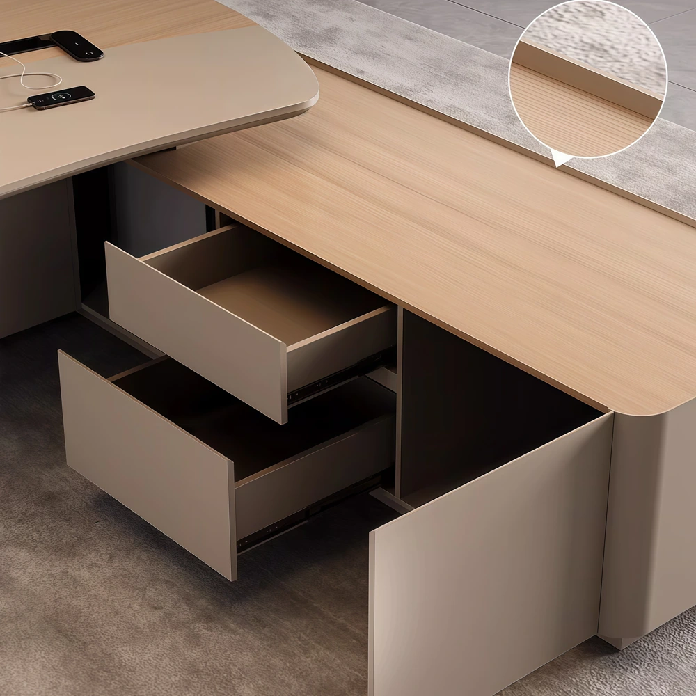 Executive Desk with Premium Timber and Curvilinear Shape - image 8