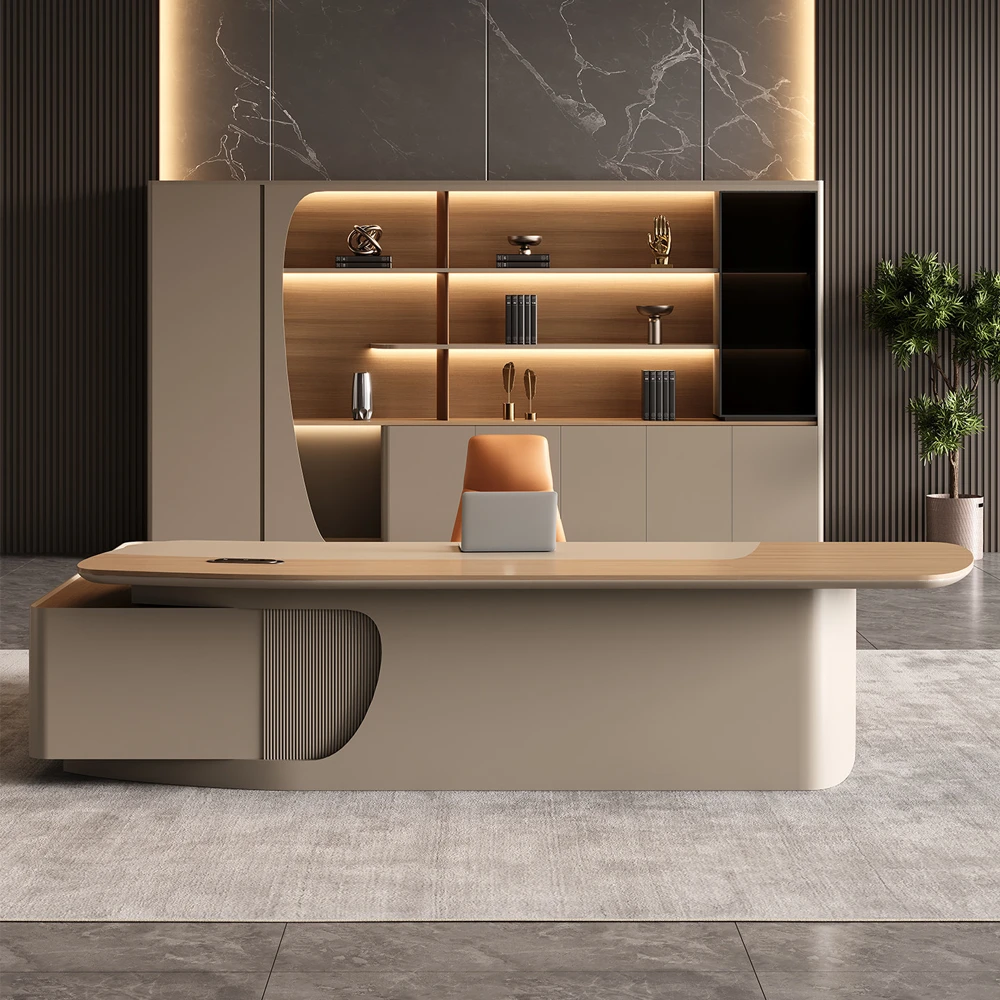 Executive Desk with Premium Timber and Curvilinear Shape - image 5