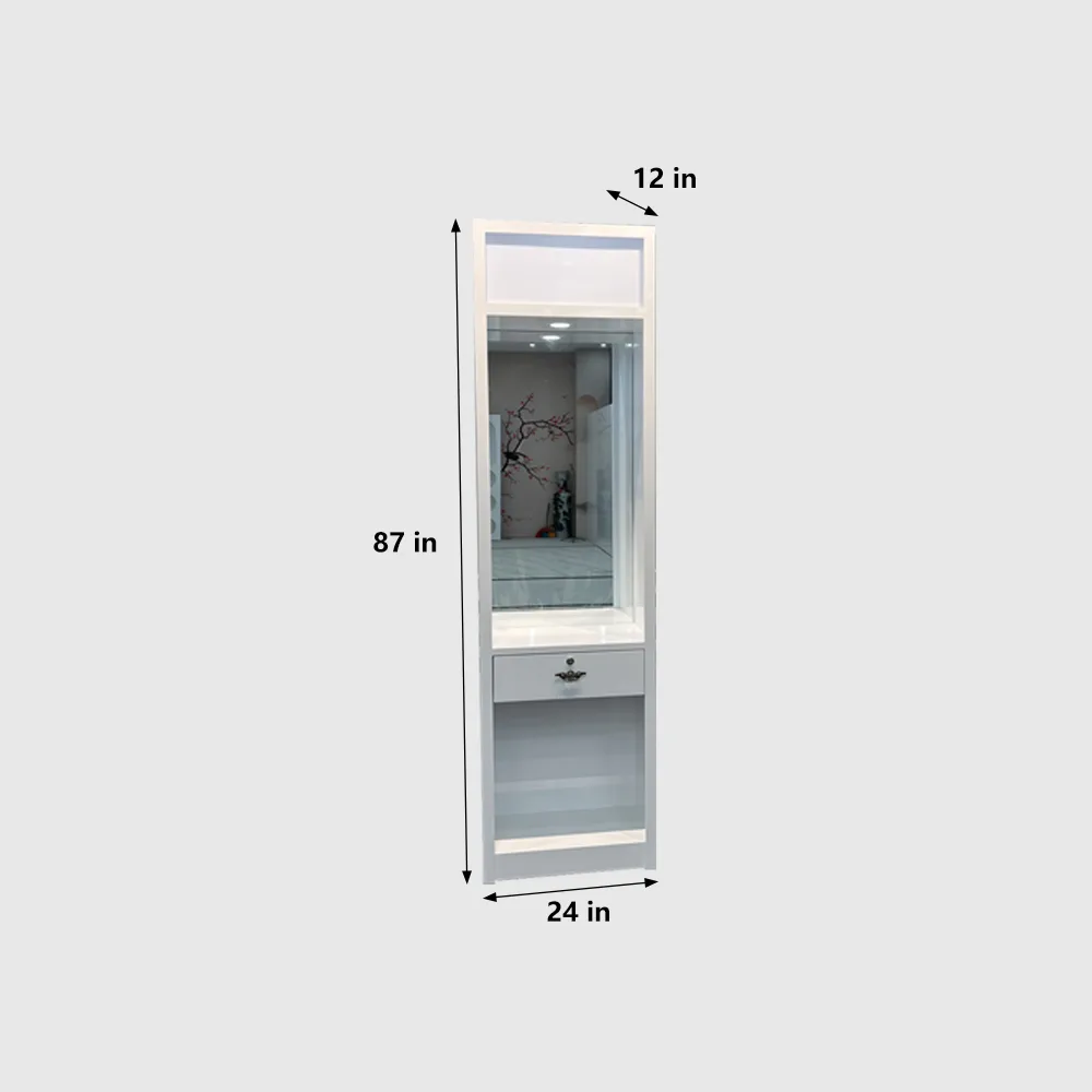 Glossy White Mageline Cosmetic Display Showcase - image 8