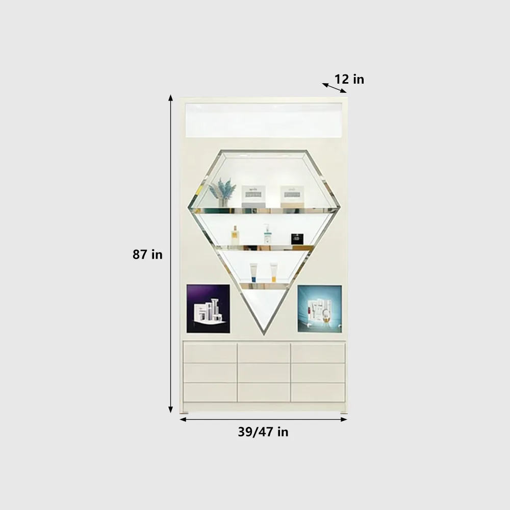 Glossy White Mageline Cosmetic Display Showcase - image 10