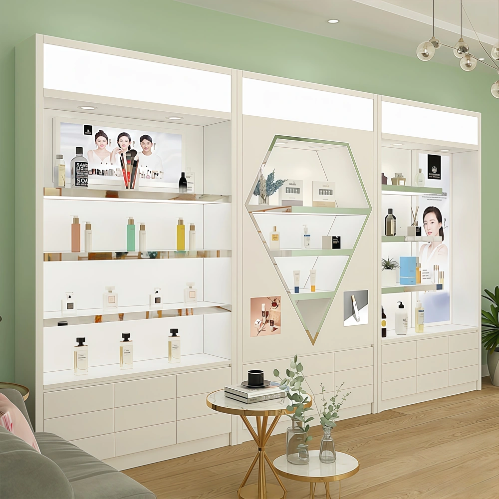 Glossy White Mageline Cosmetic Display Showcase - image 2