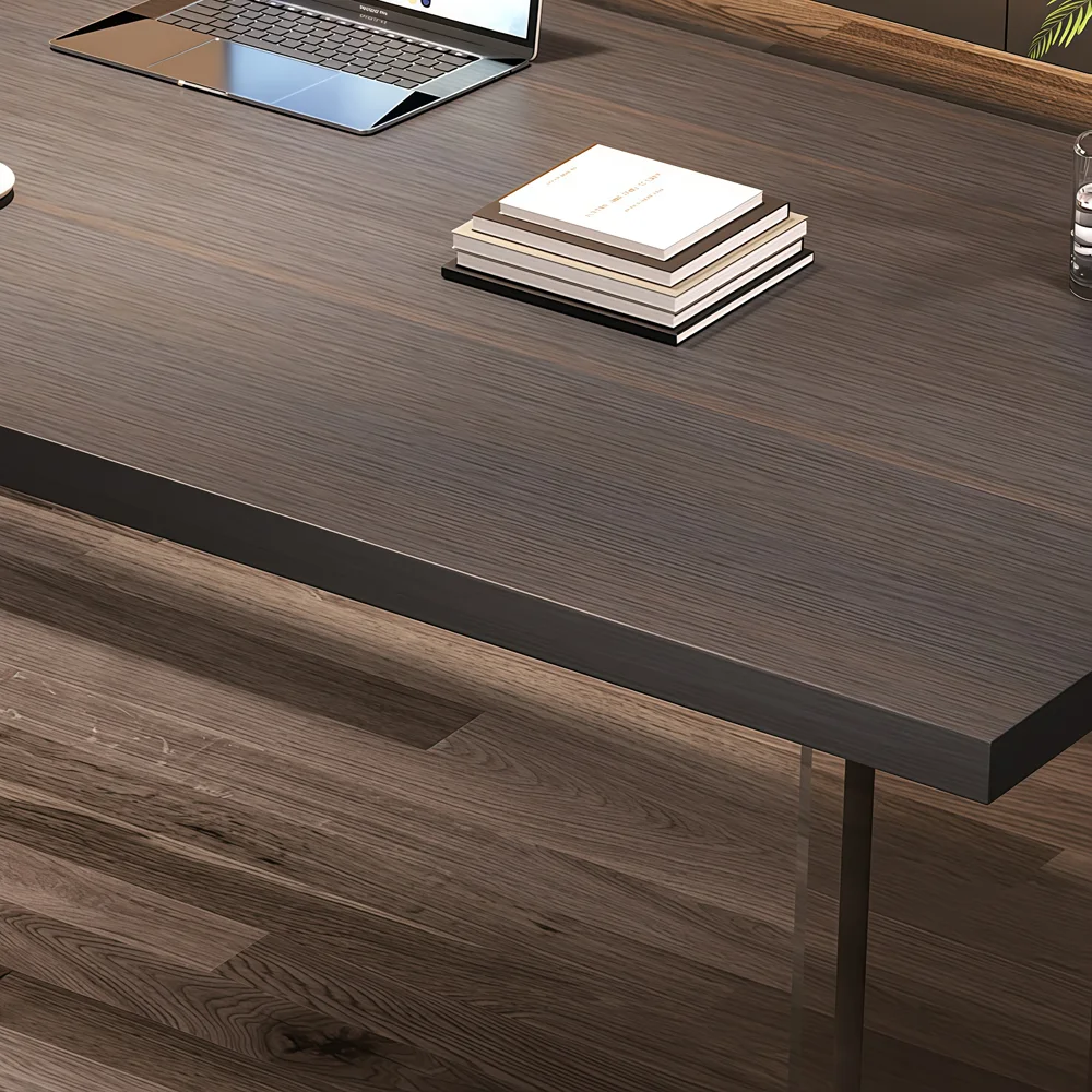 Italian Minimalist Desk with Outlet Solid Wood - image 4