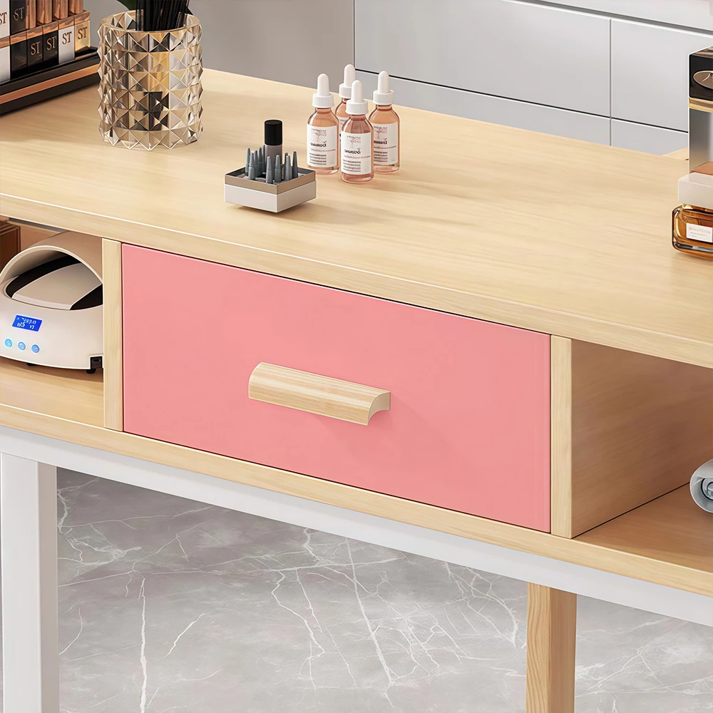 Japanese Minimalist Nail Desk with Drawers - image 4