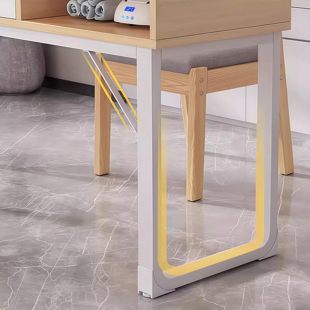 Japanese Minimalist Nail Desk with Drawers - image 5