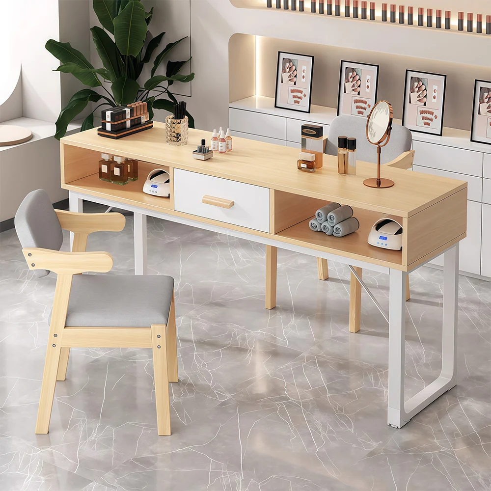Japanese Minimalist Nail Desk with Drawers - image 2