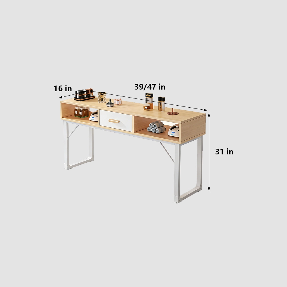 Japanese Minimalist Nail Desk with Drawers - image 6