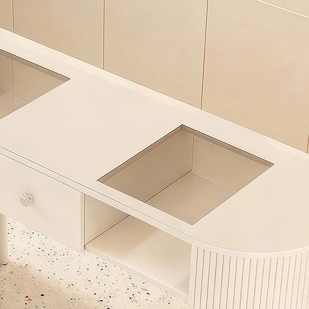 Japanese Style Cream Marble Nail Desk - image 4