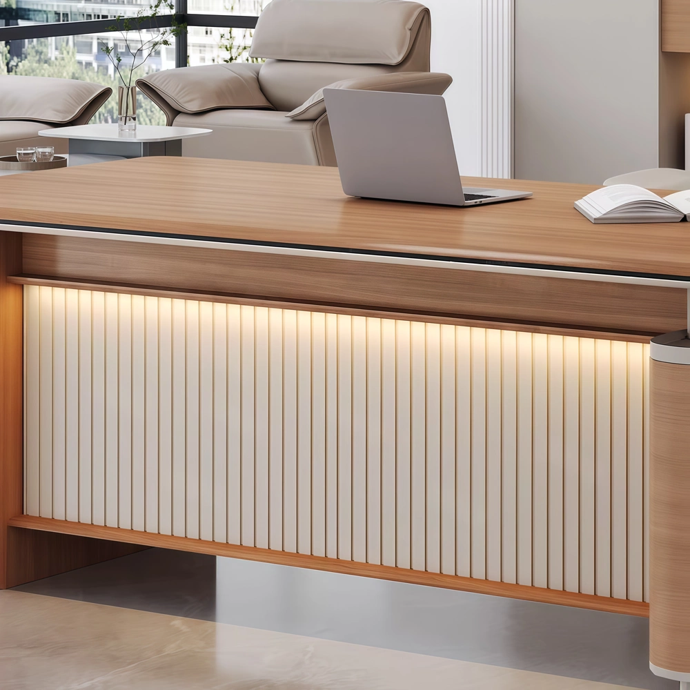 Light Luxury Executive Desk with Side Cabinet - image 4
