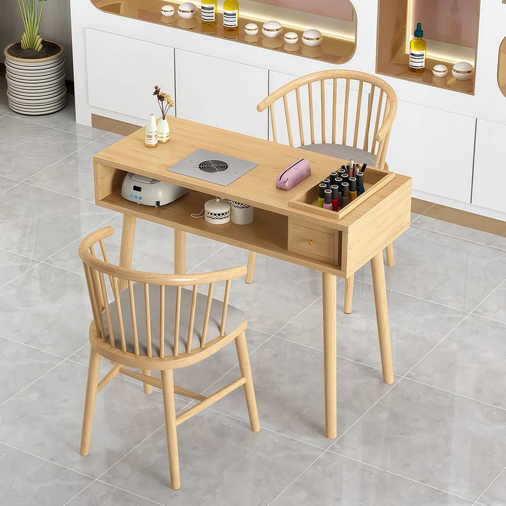 Light Wood Manicure Table with Dust Collector - image 2