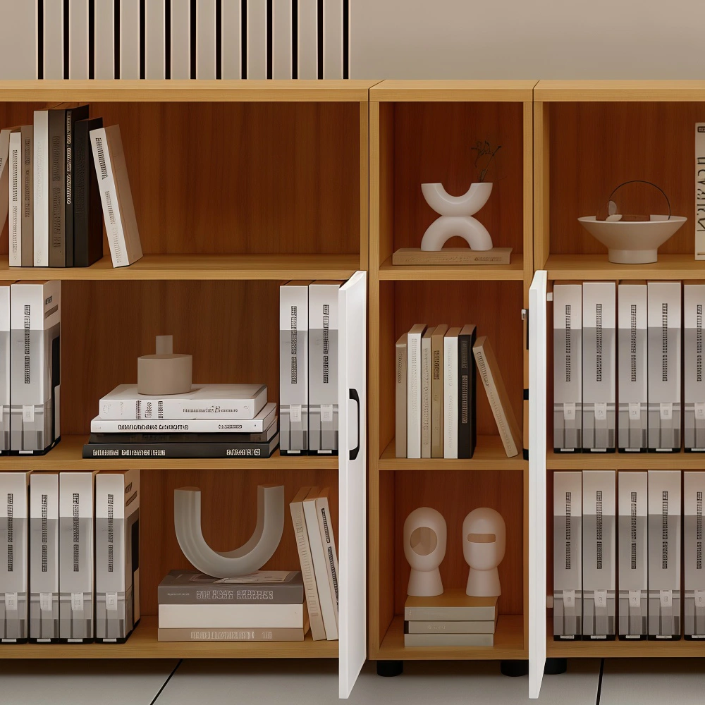 Lockable Wooden File Cabinet Low Office Storage - image 4