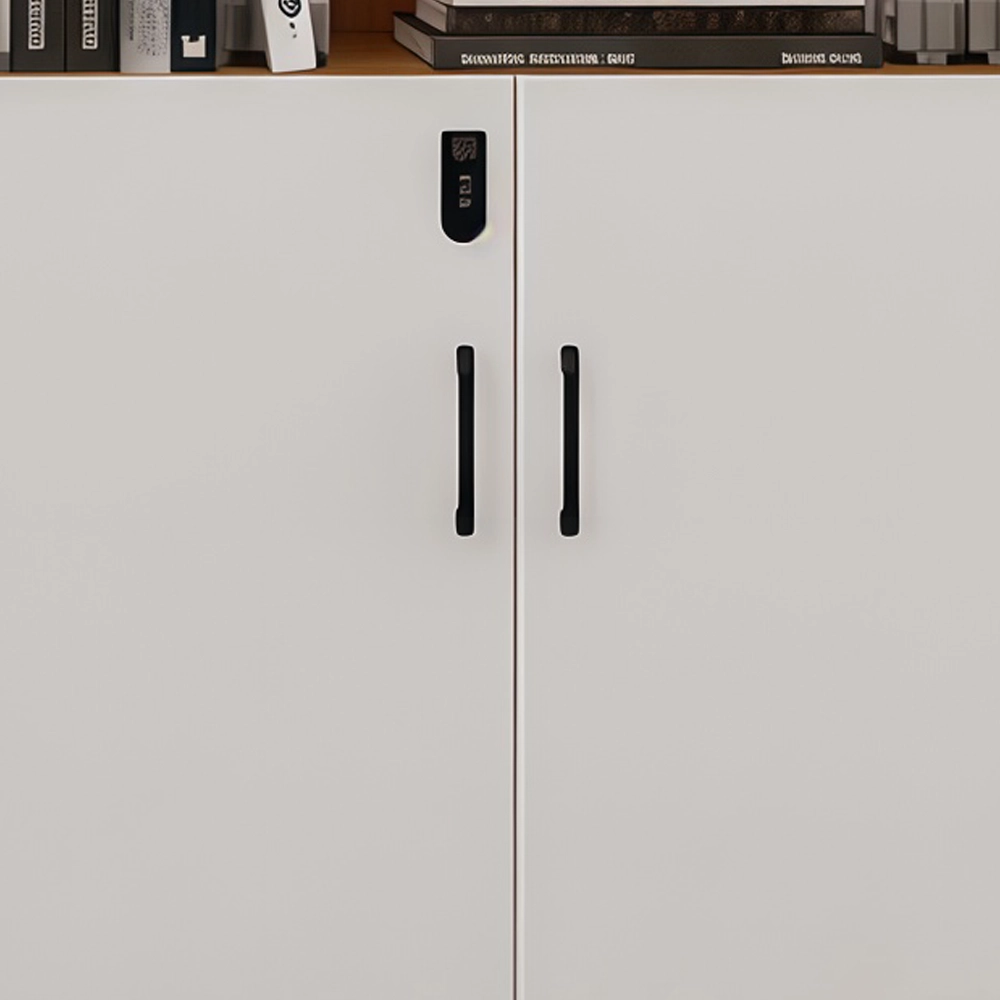 Lockable Wooden File Cabinet Low Office Storage - image 6