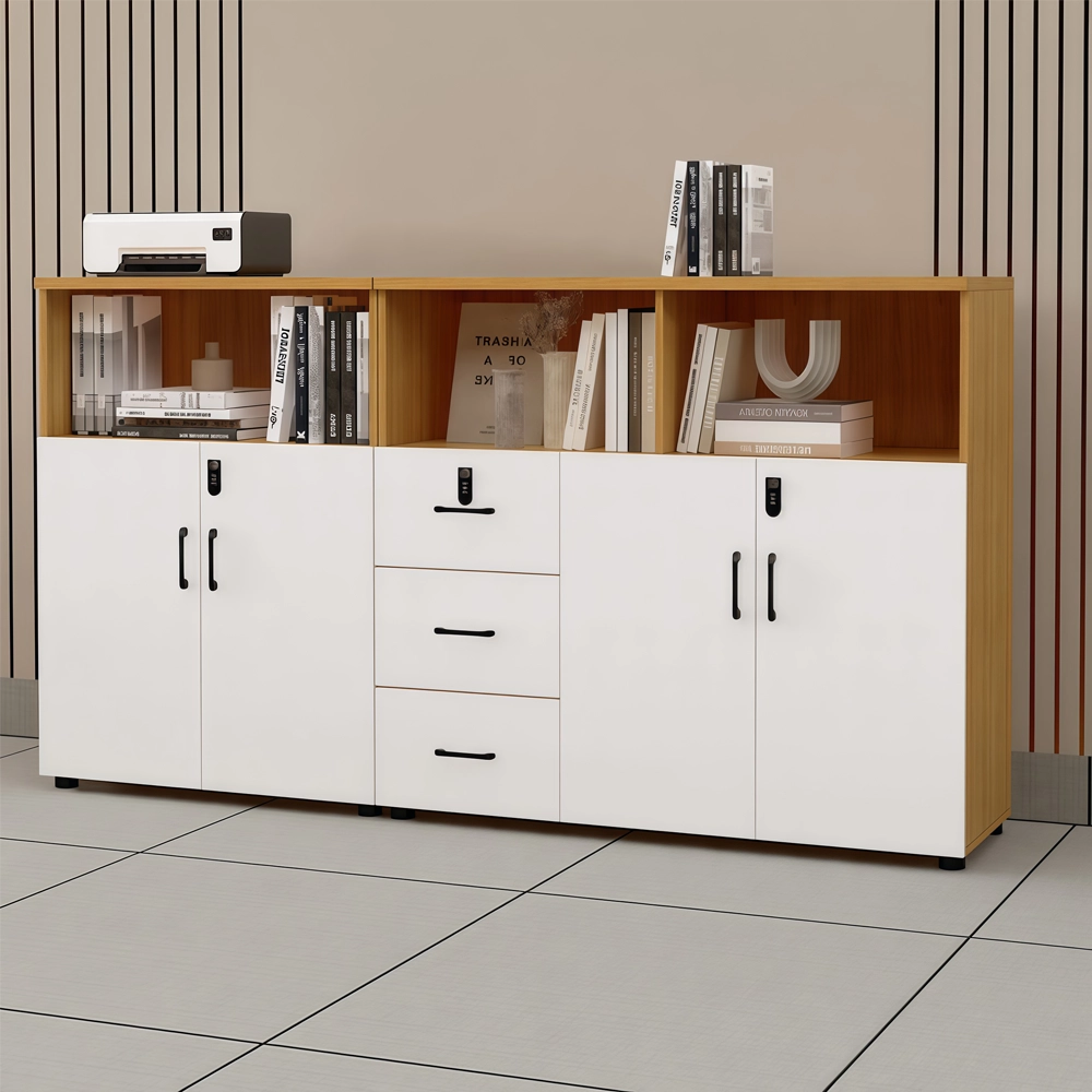 Lockable Wooden File Cabinet Low Office Storage - image 3