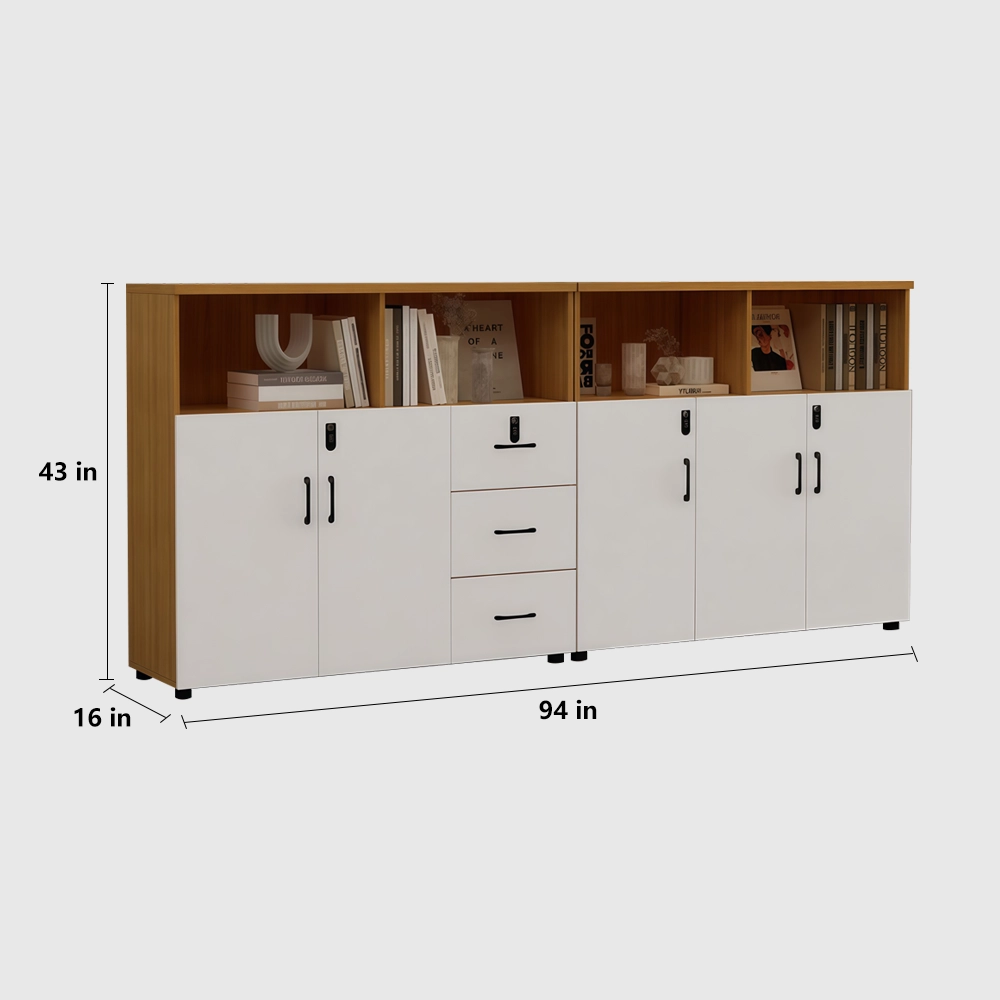 Lockable Wooden File Cabinet Low Office Storage - image 15