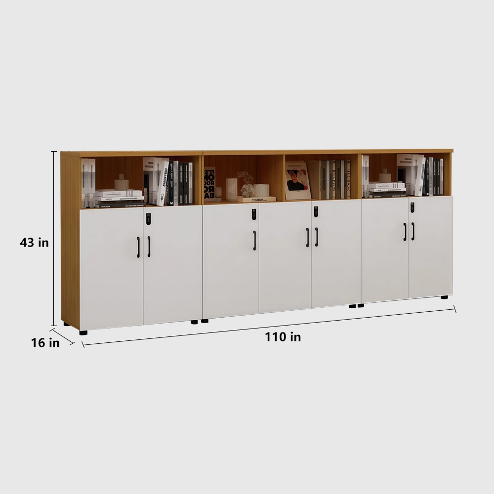 Lockable Wooden File Cabinet Low Office Storage - image 16