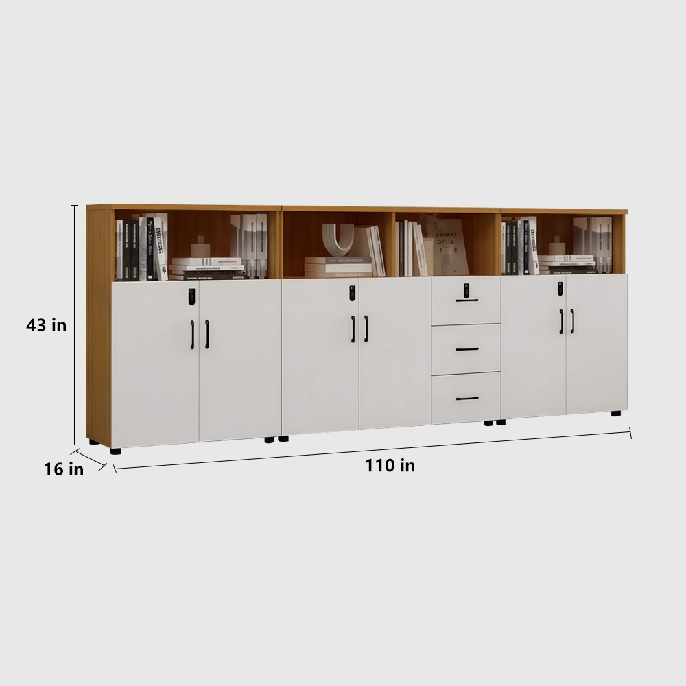 Lockable Wooden File Cabinet Low Office Storage - image 17