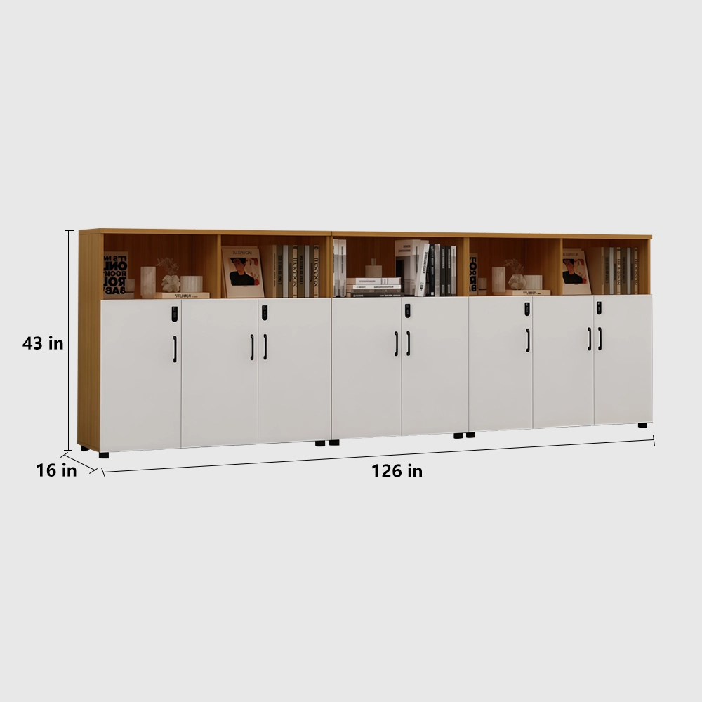 Lockable Wooden File Cabinet Low Office Storage - image 18