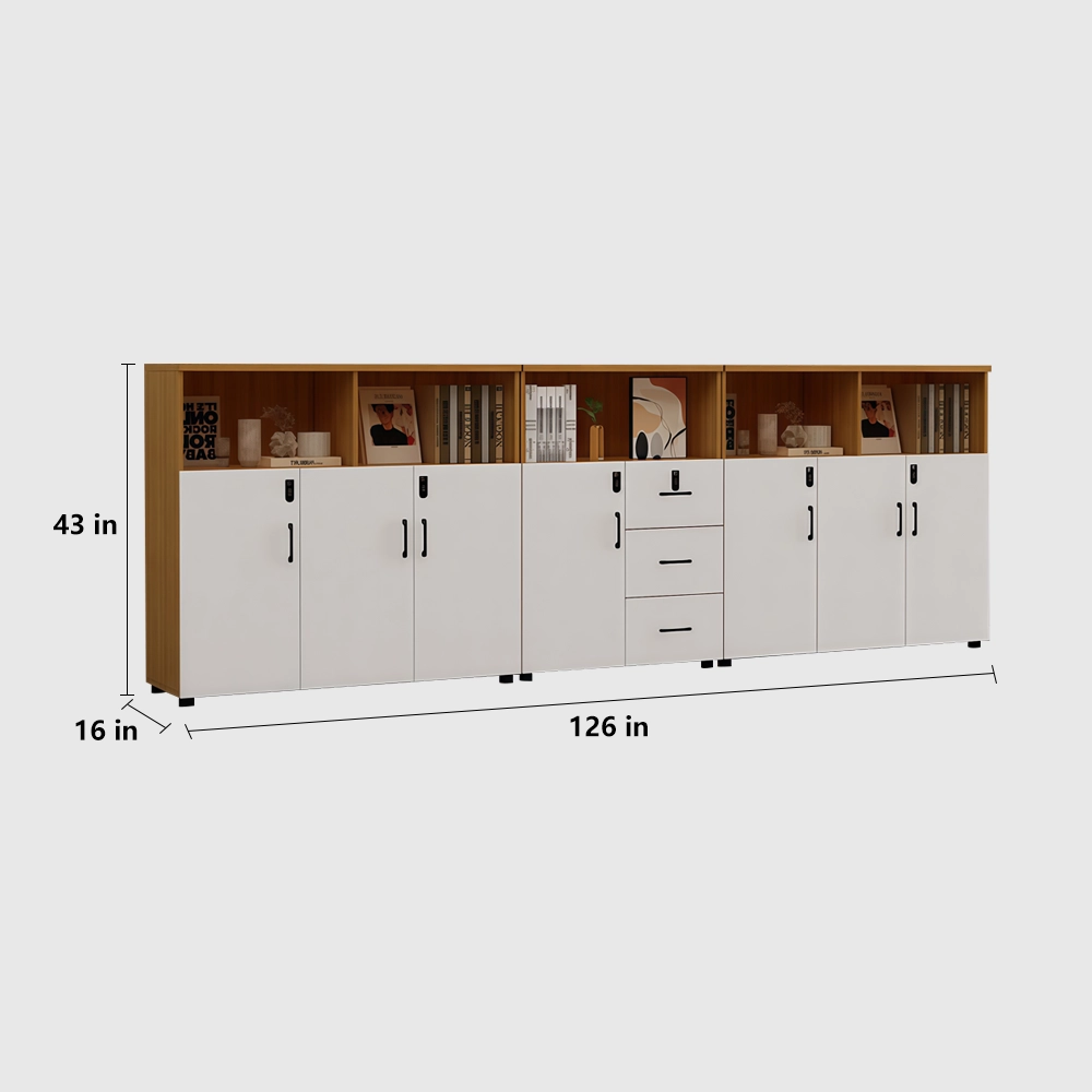 Lockable Wooden File Cabinet Low Office Storage - image 19
