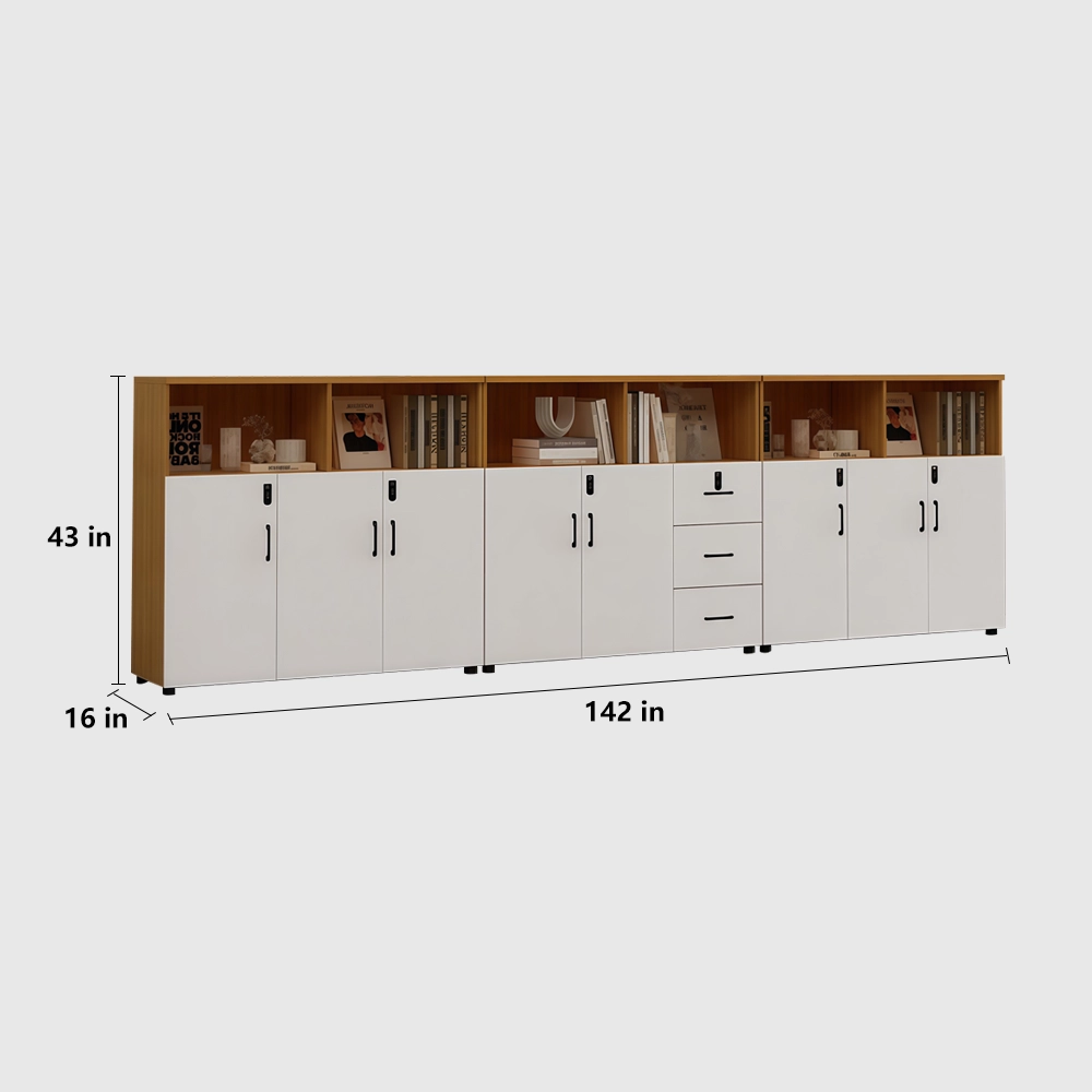 Lockable Wooden File Cabinet Low Office Storage - image 21