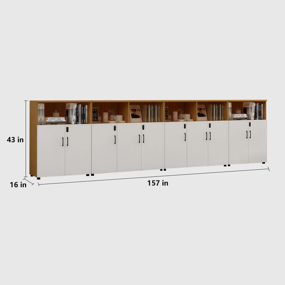 Lockable Wooden File Cabinet Low Office Storage - image 22