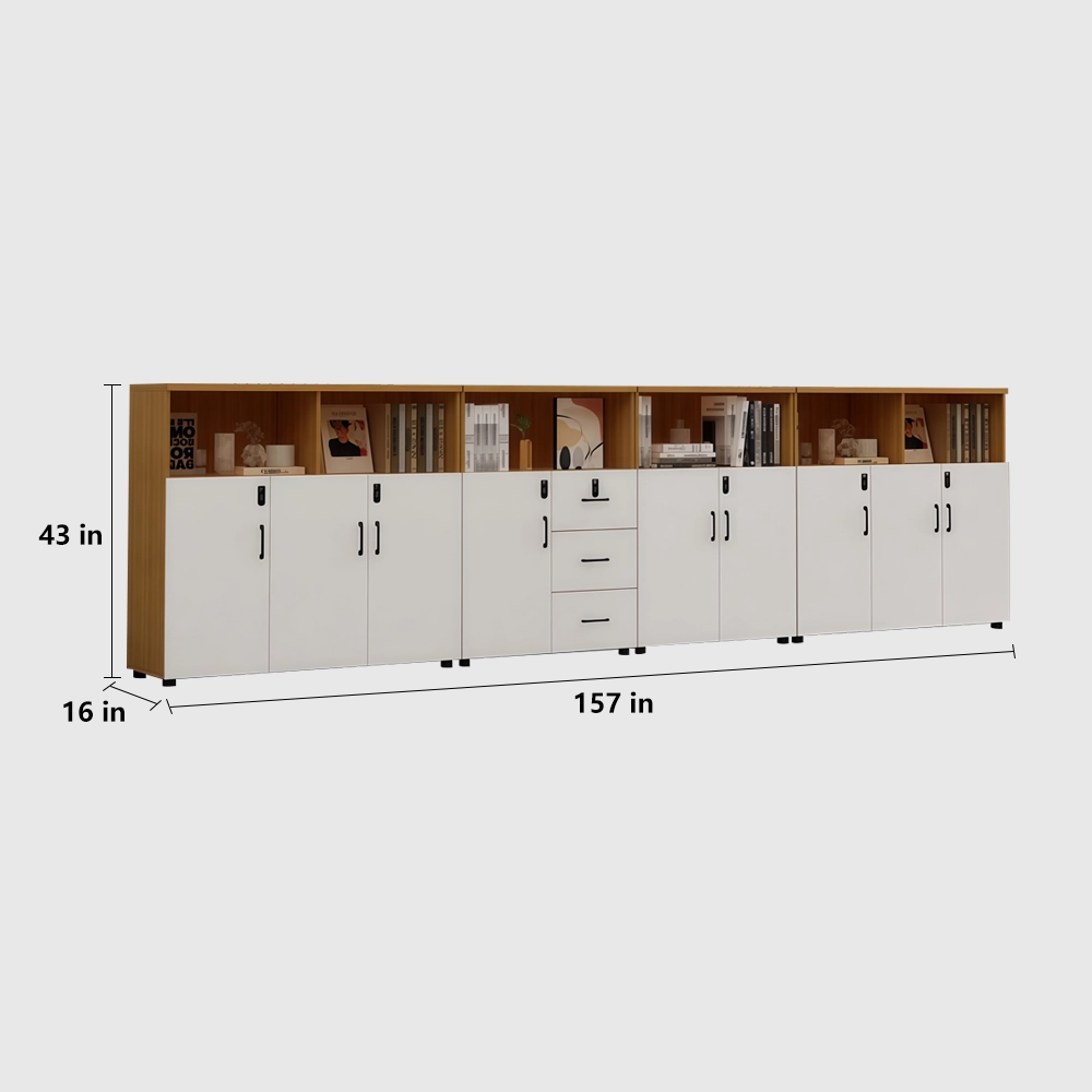 Lockable Wooden File Cabinet Low Office Storage - image 23