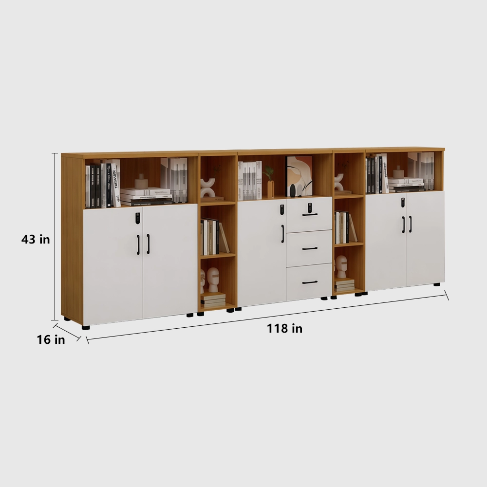 Lockable Wooden File Cabinet Low Office Storage - image 25