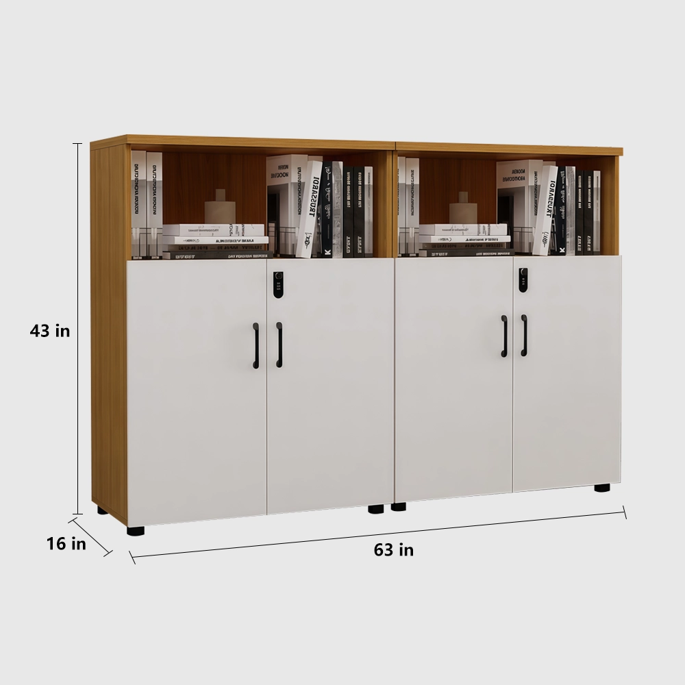 Lockable Wooden File Cabinet Low Office Storage - image 11