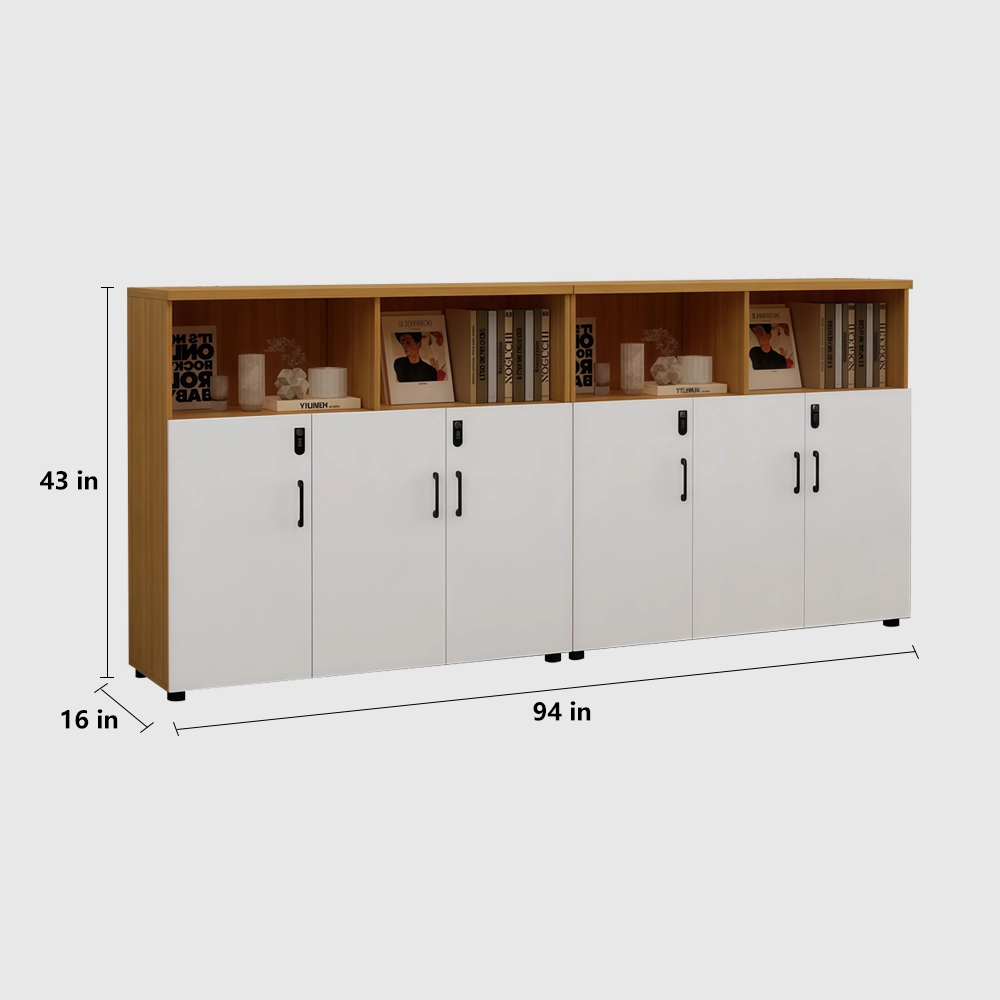 Lockable Wooden File Cabinet Low Office Storage - image 14
