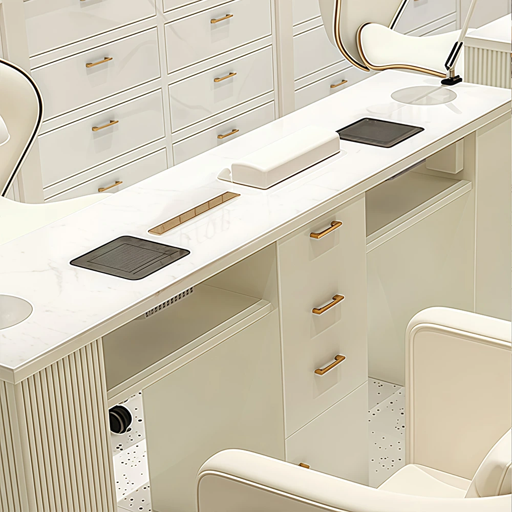 Luxury Cream Style Nail Table Set with Marble Top - image 3