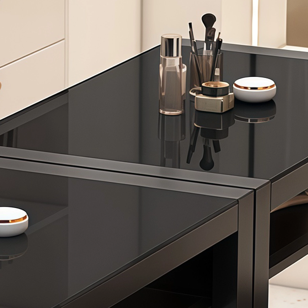 Luxury Glass Wood Nail Desk with Tempered Top - image 5