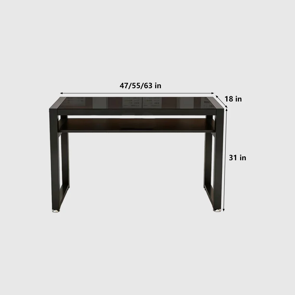 Luxury Glass Wood Nail Desk with Tempered Top - image 8