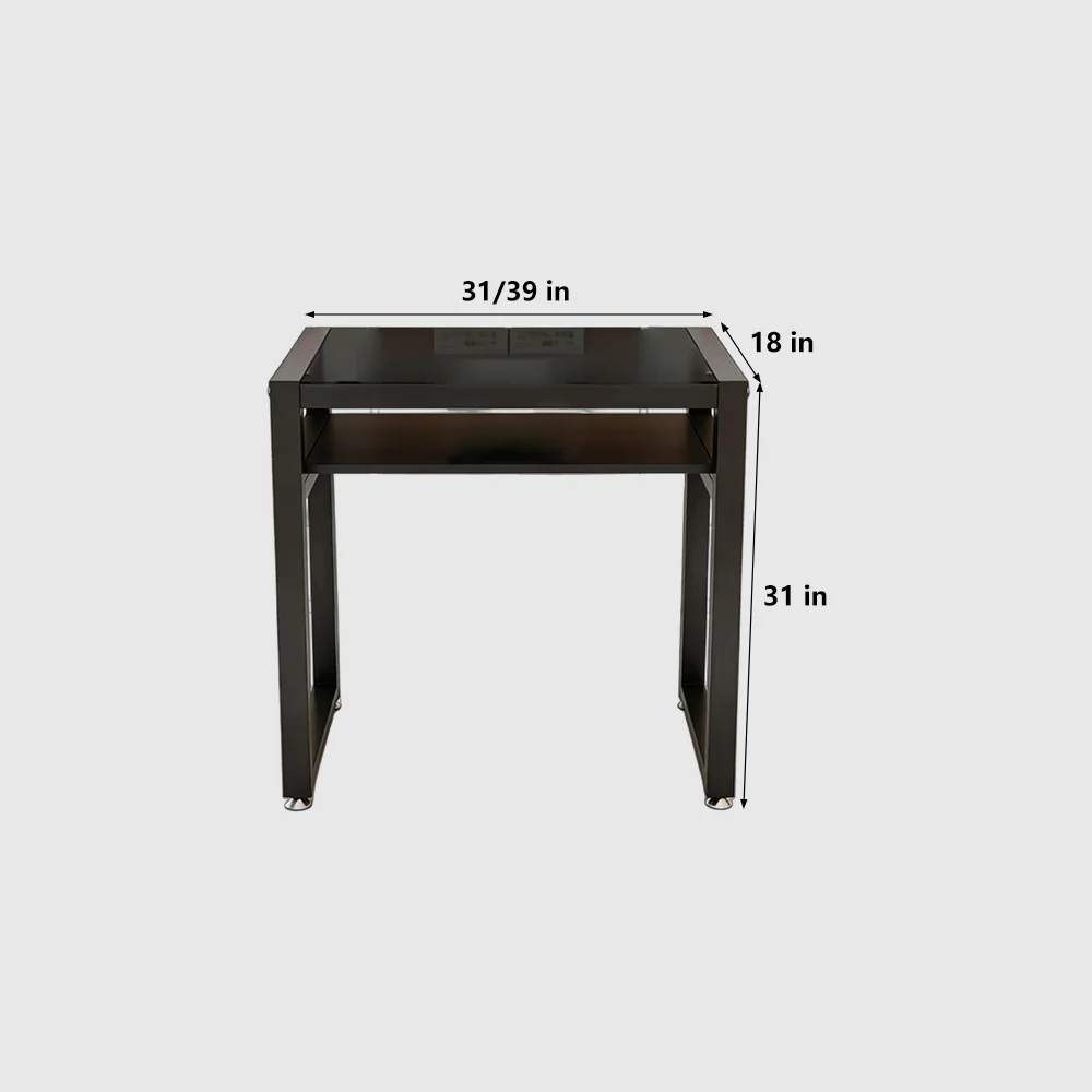 Luxury Glass Wood Nail Desk with Tempered Top - image 7