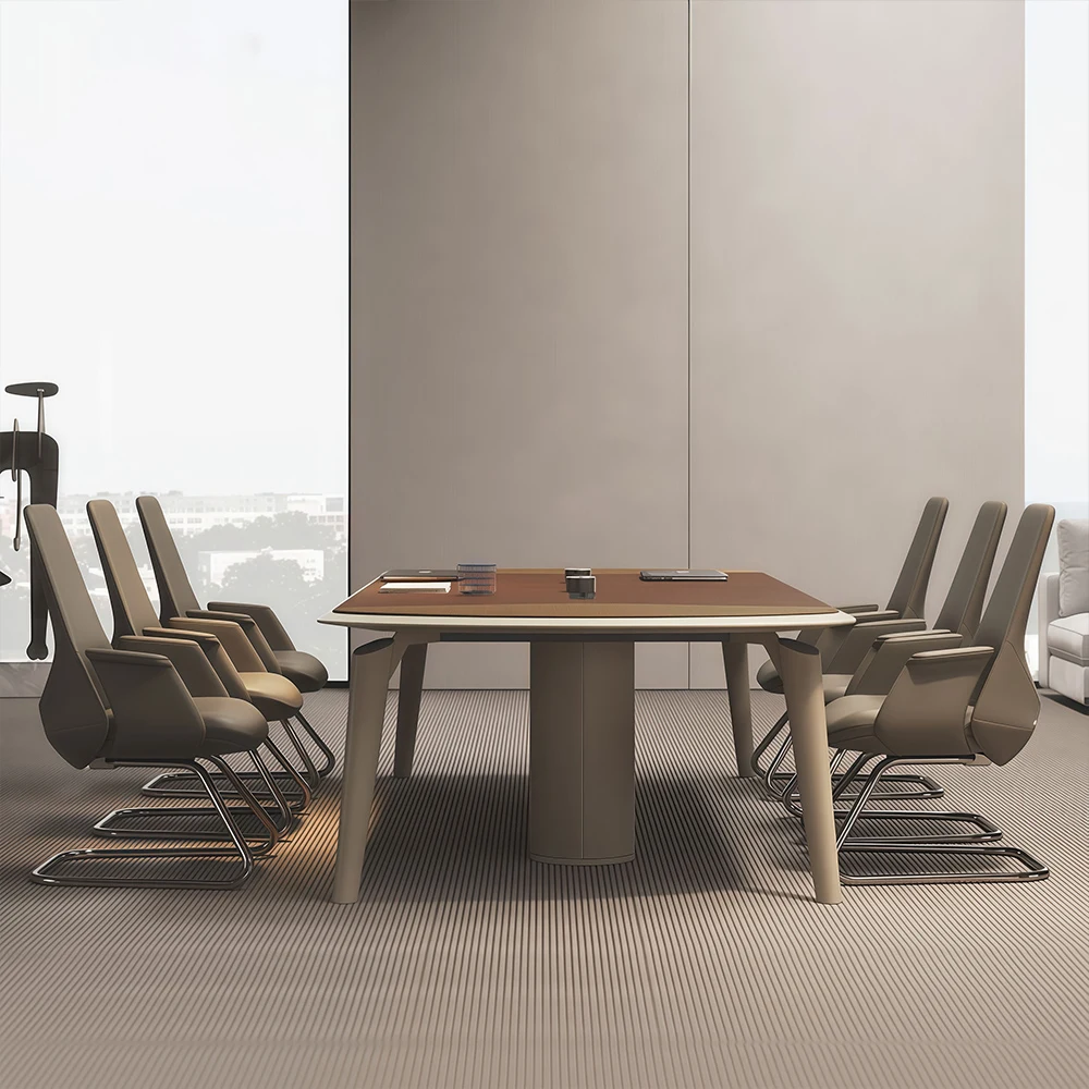 Luxury Long Conference Table with Outlets - image 3