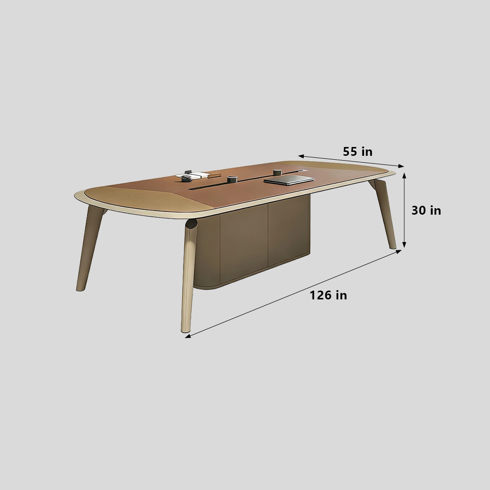 Luxury Long Conference Table with Outlets - image 7