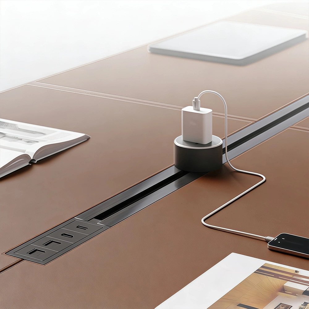 Luxury Long Conference Table with Outlets - image 5