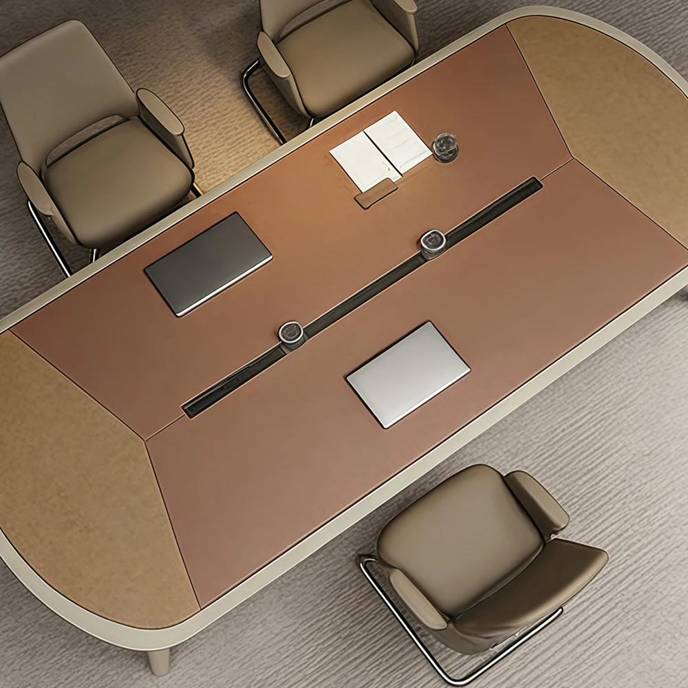 Luxury Long Conference Table with Outlets - image 4
