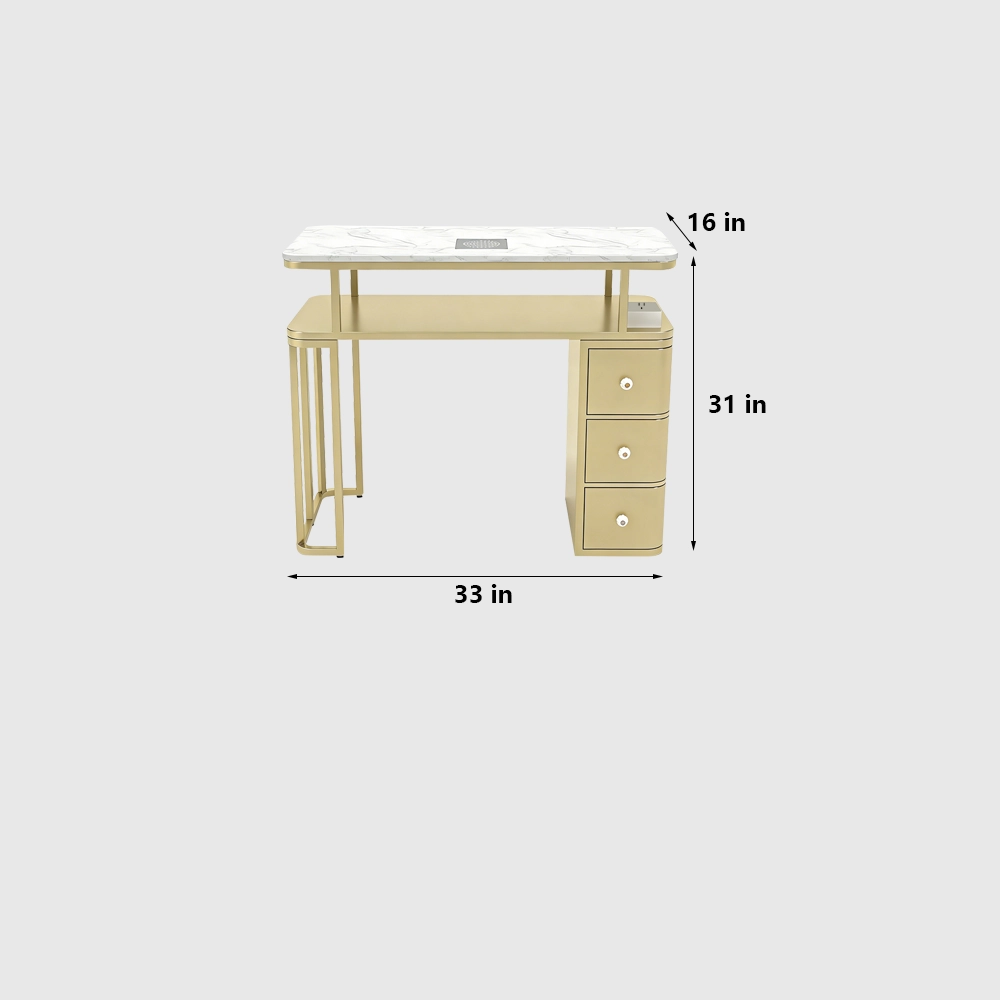 Luxury Marble Nail Station with Vacuum Outlet - image 10