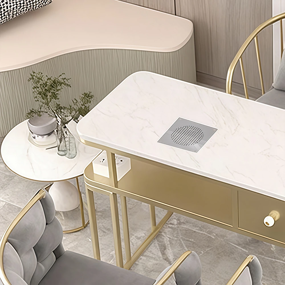 Luxury Marble Nail Station with Vacuum Outlet - image 8