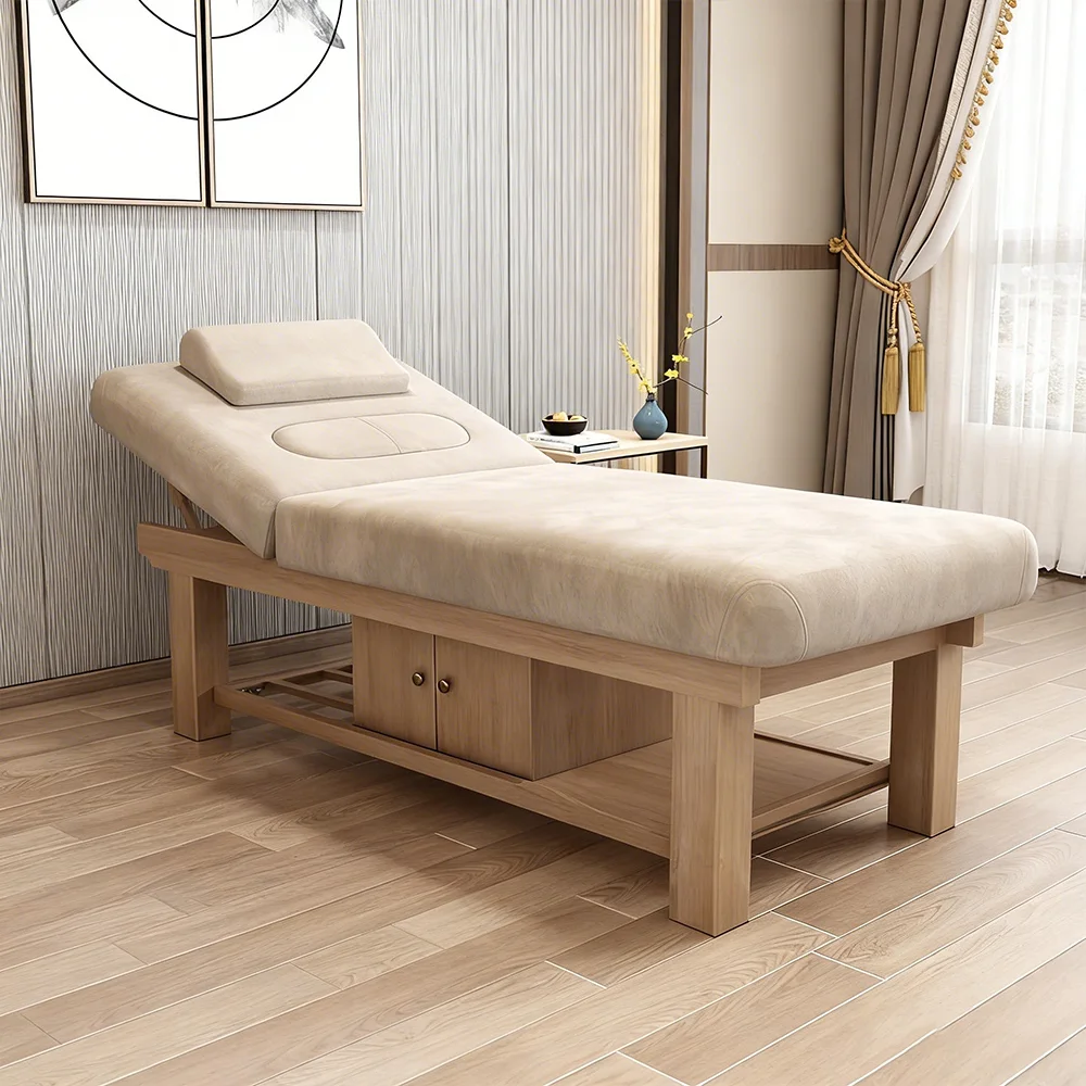 Multifunctional Wooden Beauty Bed for Spa Facial - image 2