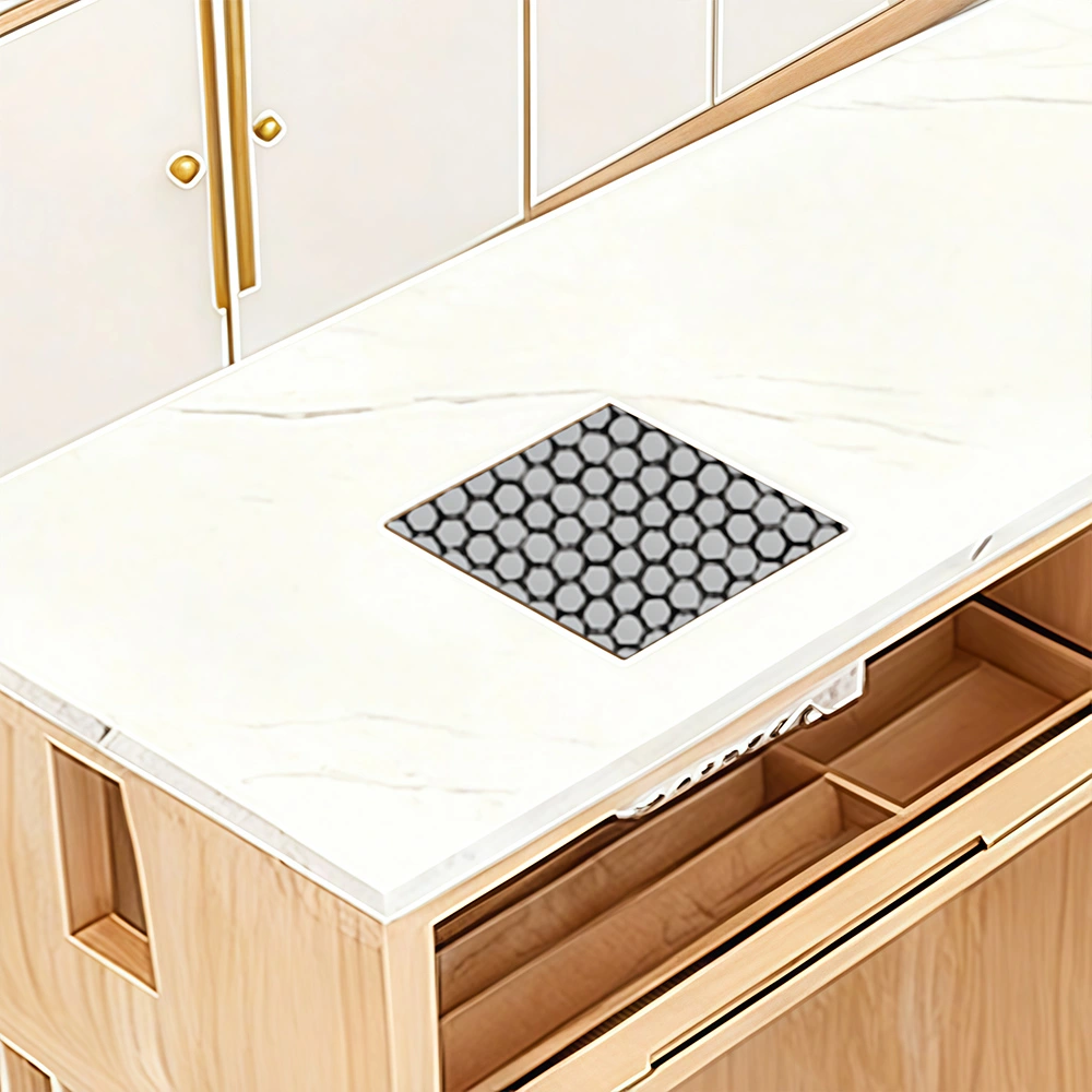 Marble Top Wood Nail Desk with Drawers Vacuum - image 4