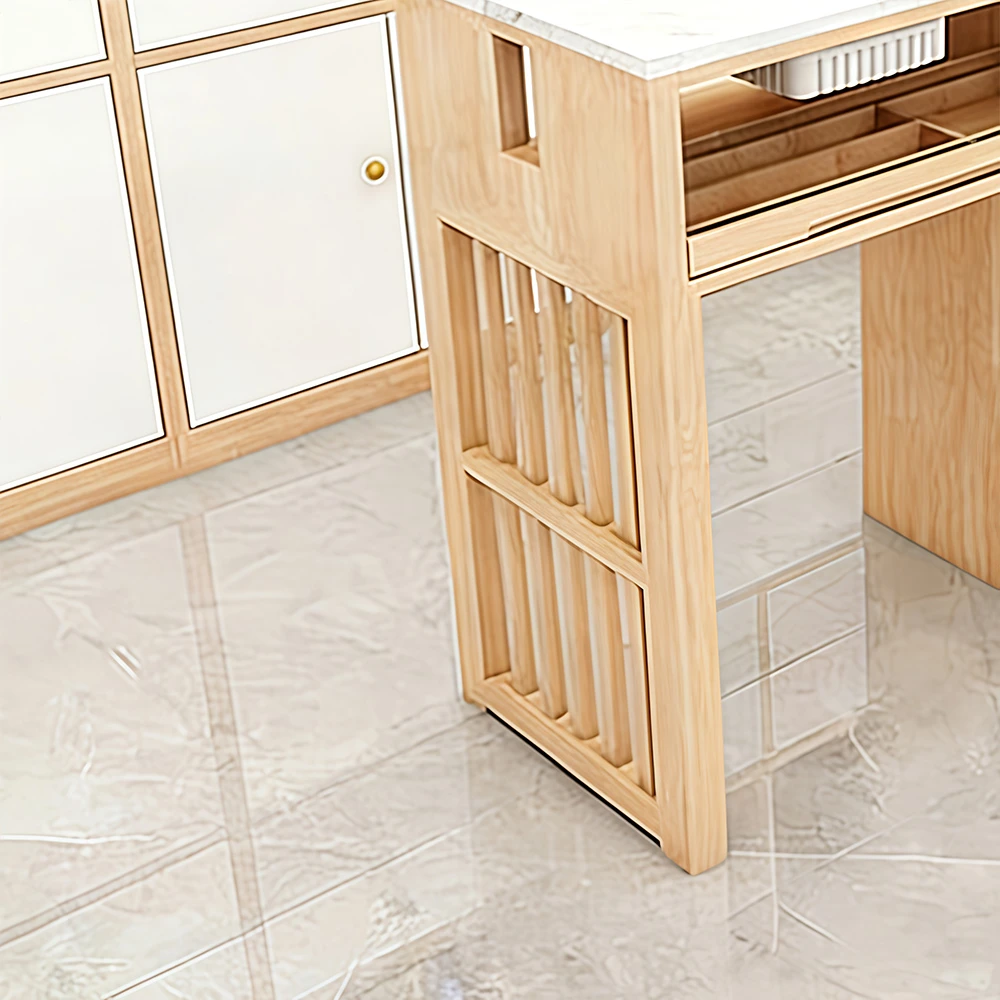 Marble Top Wood Nail Desk with Drawers Vacuum - image 5