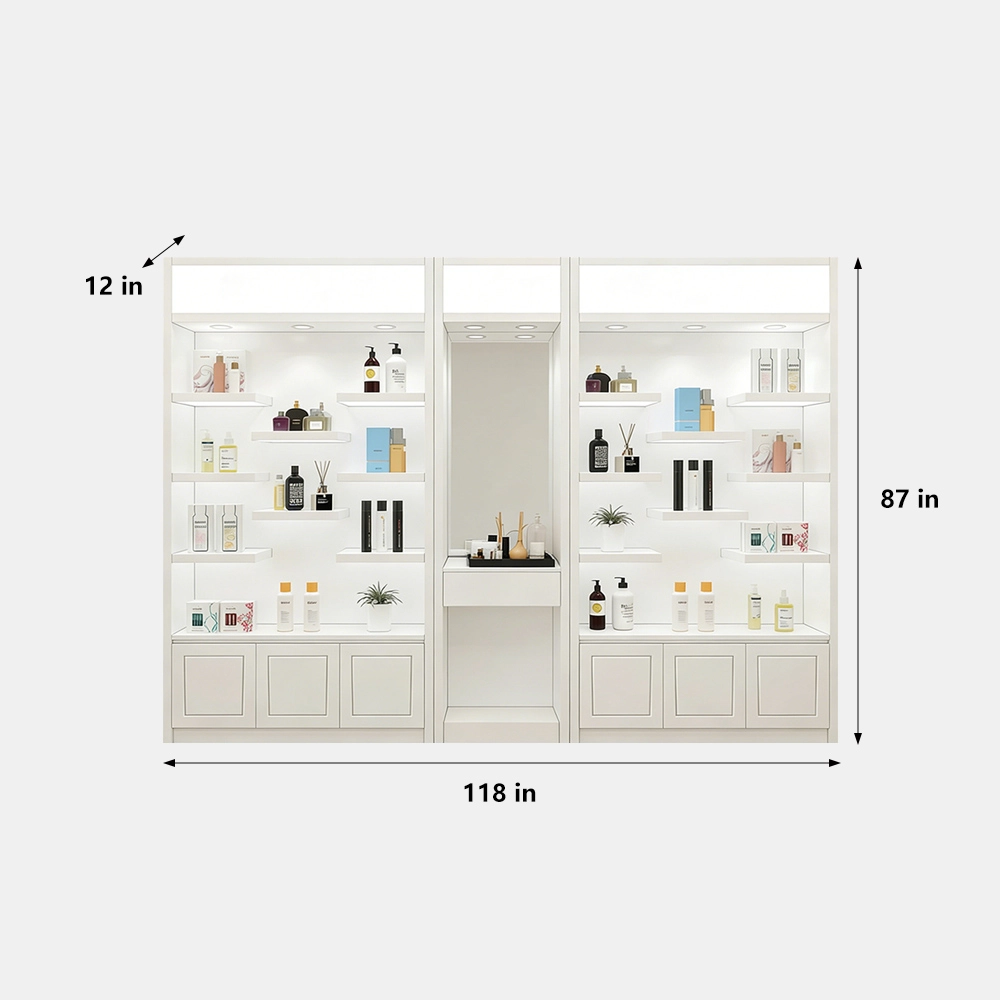 Minimalist Glossy Skincare Display Showcase - image 15