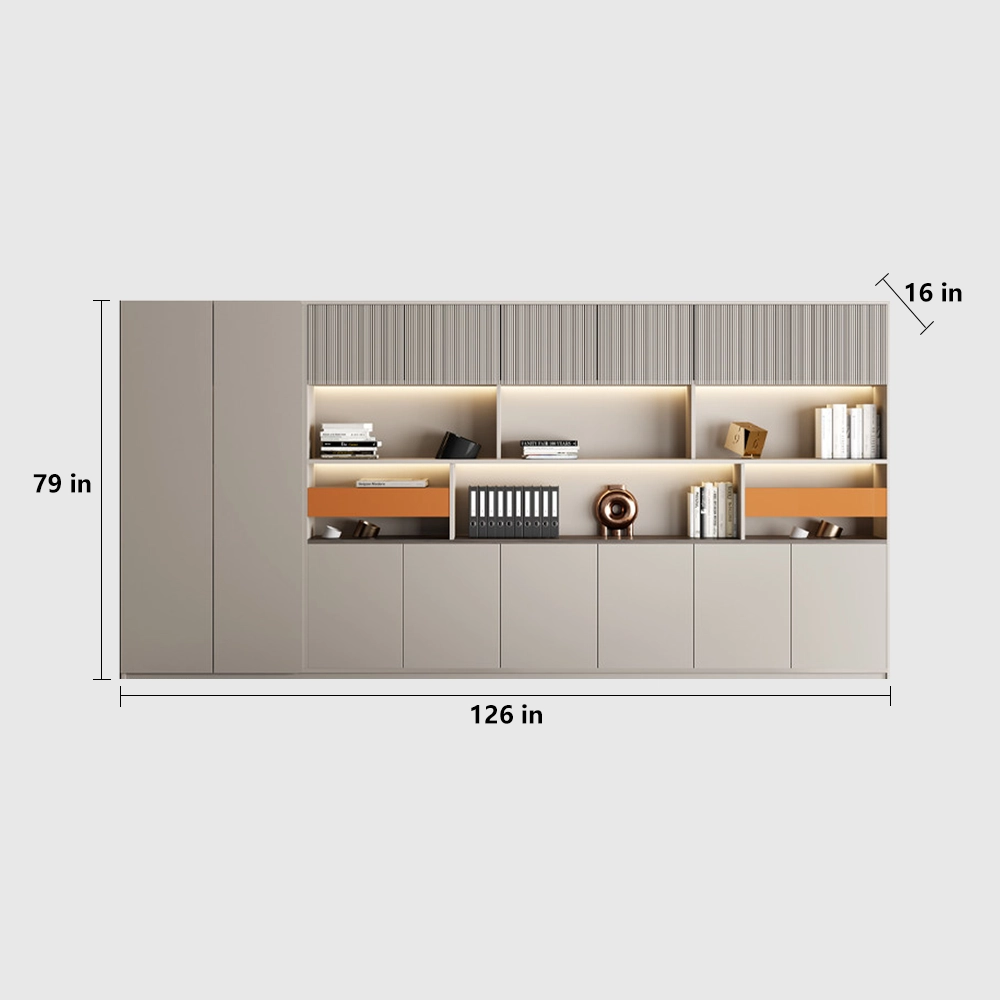 Minimalist Wooden Bookcase Cabinet Office Filing - image 12
