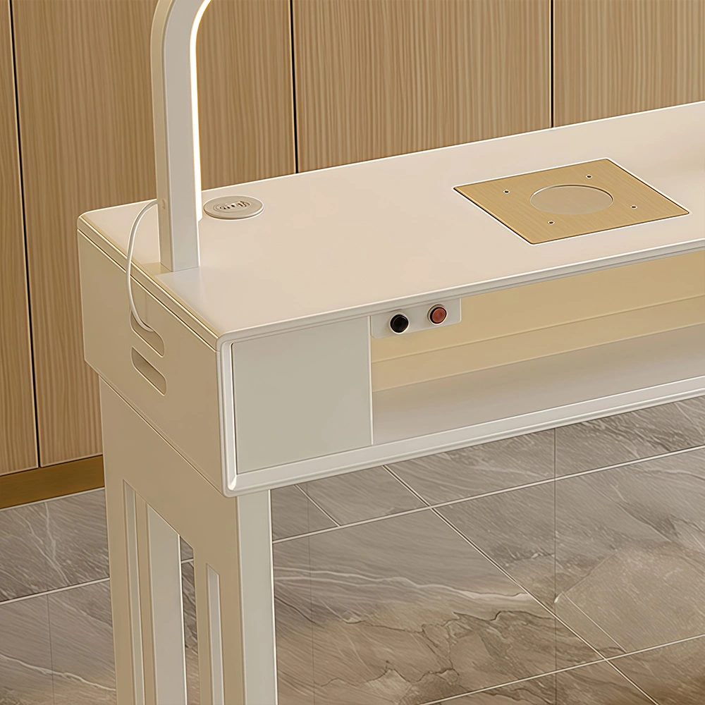 Modern Multifunctional Nail Table with LED Lamp - image 3