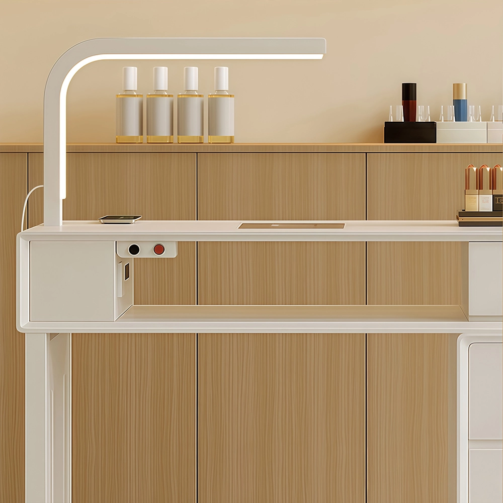 Modern Multifunctional Nail Table with LED Lamp - image 4