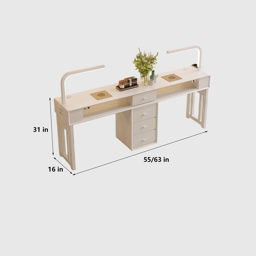 Modern Multifunctional Nail Table with LED Lamp - image 7