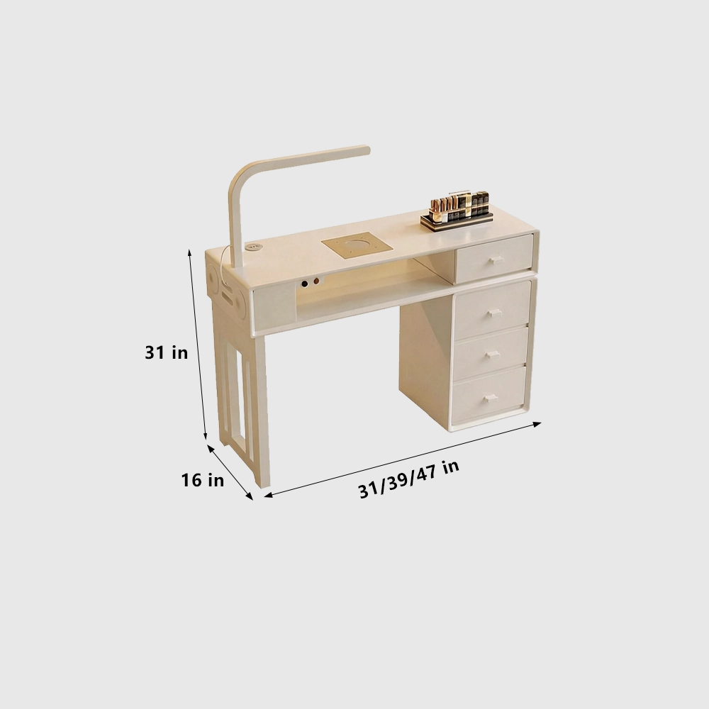 Modern Multifunctional Nail Table with LED Lamp - image 6