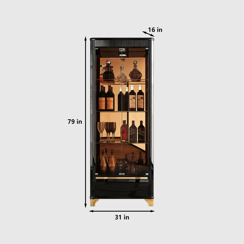 Modern White Glass Wine Cabinet with Lock - image 8