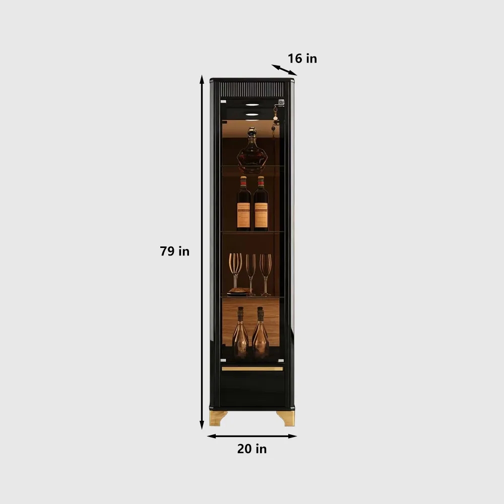 Modern White Glass Wine Cabinet with Lock - image 7