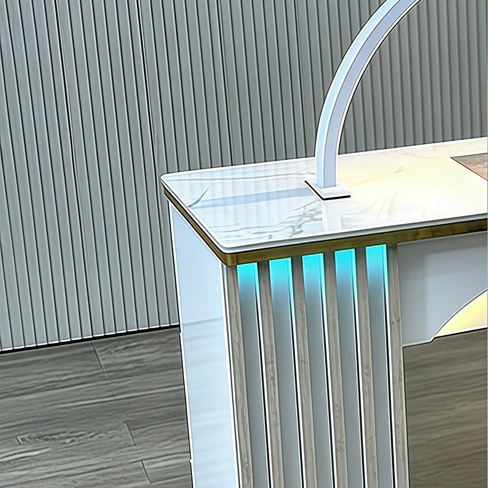 Multifunctional Marble Nail Table with LED Light - image 6