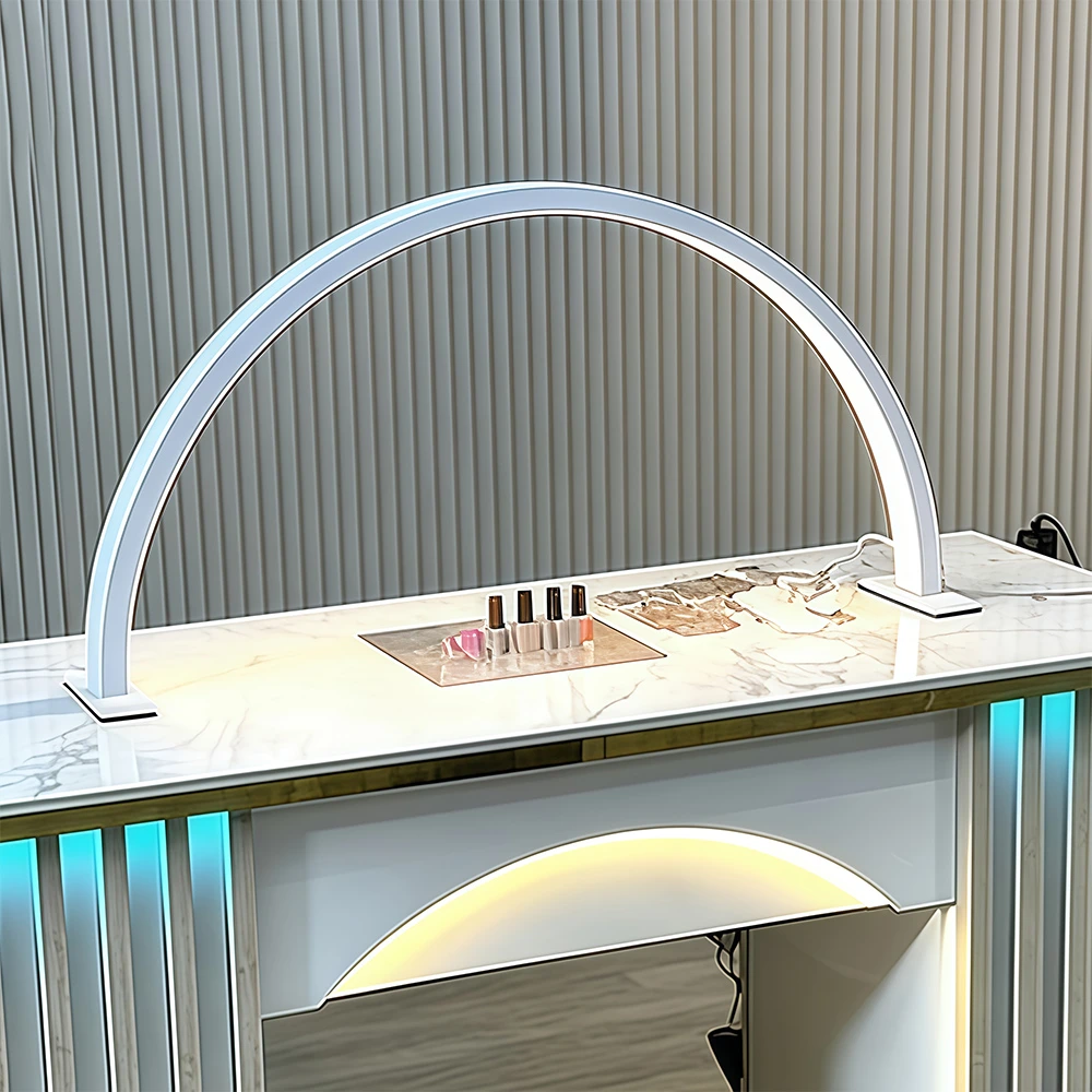 Multifunctional Marble Nail Table with LED Light - image 5